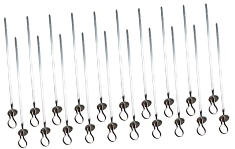 Hemobllo 20pièces Lot De Brochettes Inox Pour Barbecue Aiguilles Plates Réutilisables Accessoires Pour Rôtisserie Extérieure