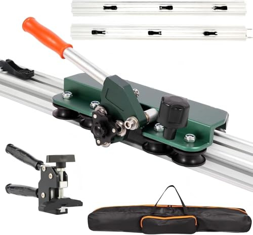 71 Manual Tile Cutter, Large Format Ceramic Tile Cutting Tool with Built-in Suction Cups & Tile Clamp, 3-Head Scoring Wheel System, for Up to 0.47-Inch Thick Tiles