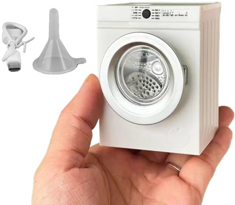 Puppenhaus-Waschmaschine Im Maßstab 1:12, Waschmaschinenmöbel Mit Aufklappbarem Deckel, Drehbare Trommel, Miniatur-Waschmaschine Für Kinder, Wäsche-Spielset, Mini-Haus-Waschmaschine Wiederaufladbar