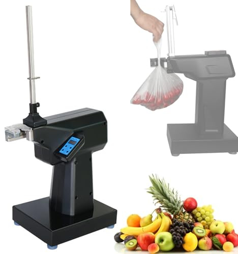 Automatisk plastpåse tätningsmaskin, 220 V/80 W, 7 kg påsklippare, för stormarknader och kaféer, passar väskmunnar 0,7-1,1 cm diameter