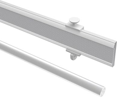 Interdeco Paneelwagen Weiß 45 cm aus Aluminium mit Klettband kürzbar für Gardinenschienen, Typ 1620701