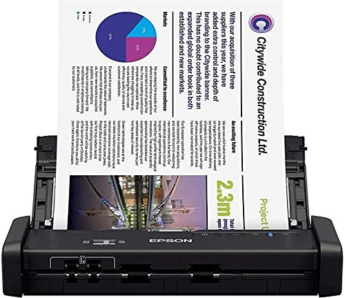 Epson DS-320 Mobile Scanner with ADF: 25ppm, TWAIN & ISIS Drivers, 3-Year Warranty