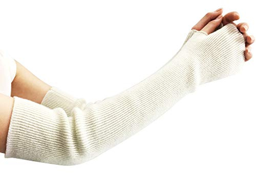 Amorar Damen Winter Handschuhe Gestrickte Armstulpen Kaschmir Armwärmer Lange Fingerlose Pulswärmer Hand-Stulpen Handwärmer Armhülse
