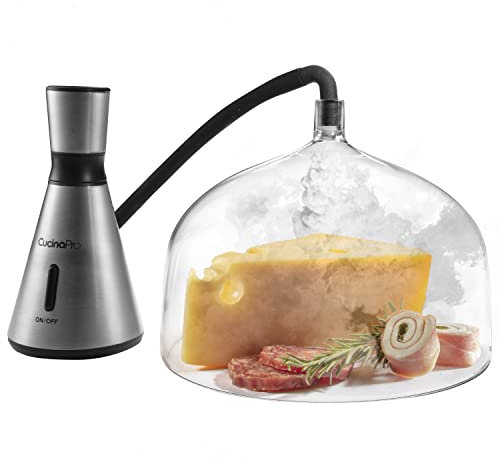 Smoking Gun w XL 7-1/4 Dome- Electric Portable Smoker for Food, Drinks, Meat, Cheese, Whiskey Bourbon Cocktails- Faster than Smoker Box, Large Dome w XL Capacity Indoor Outdoor Infuser, Gift for Him