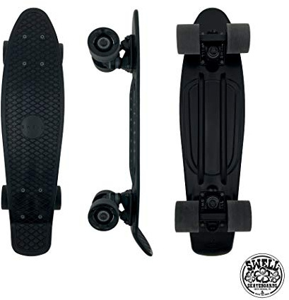 Swell Skateboards for Kids Ages 6-12 | Cruiser Complete Skateboard for Beginners, Boys, Girls, Youths, Teens, Adults College Students | 22 inch & 28 Inch Plastic Retro Mini Skateboard (22 Black Sand)
