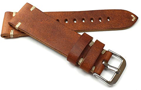 Sulla RIOS 1931 Herren Leder Deutsch Uhrenarmband Vintage 24 mm Pilot braun