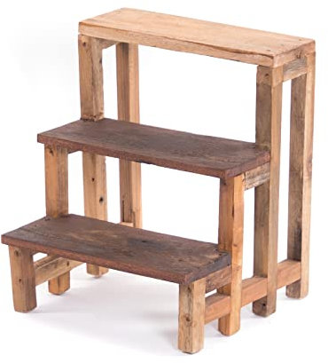 DESIGN DELIGHTS SCAFFALE della pianta Palco | 3 Livelli, Mogano, 46x40 cm (HxW) | Scale per Fiori, Porta Piante, Porta Fiori, Porta Erbe in Legno