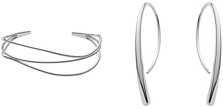 Skagen Damen-Manschetten Armbänder Edelstahl SKJ1124040 Damen-Hängeohrringe SKJ1057040