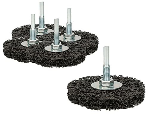 KOTARBAU® Set di 5 dischi di pulizia grossolana per trapano in tessuto di nylon, codolo 6 mm, disco abrasivo (80 x 15 x 6 mm)