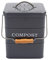 Morezi Poubelle à Compost de Cuisine 6L Composteur de Table en métal - Comprend Filtres à Charbon - Composteur Bois pour Déchets Alimentaires - Gris