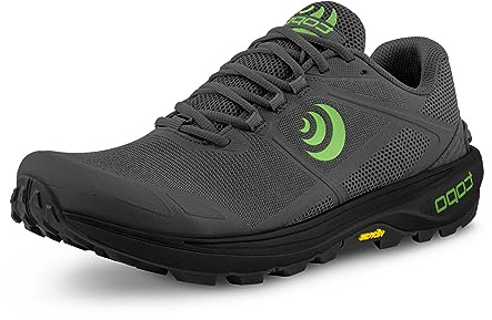 Topo Athletic Men's Terraventure 4 Comfortable Cushioned Durable 3MM Drop Trail Running Shoes, Athletic Shoes for Trail Running, Dark Grey/Green, Size 12