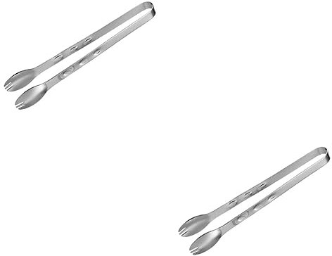 BESTonZON 2 Stk Eiswürfelzange Aus Edelstahl Gemüsezange Zuckerzange Aus Metall Grillzange Koch Zange Vintage Eiszange Kleine Servierzange Mini-küchenzange Kuchen Jahrgang Rostfreier Stahl