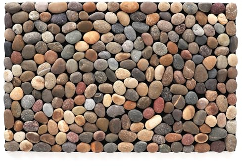 Rutledge & King River Rock Door Mats - Indoor Outdoor Mat - River Rocks Stone Mats - Front Door Mat Outdoor Entrance - Floor Mats for Home (Matte Mixed)