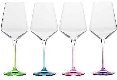 Krosno - Copas de vino blanco 4 | Juego de 4 vasos - 390ml | Regalo de boda | Cristal de cristal | Vidrio sin plomo | Duradero | Resistente a los arañazos | Una idea para un regalo