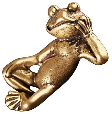 TOPBATHY Vintage Messingfrosch Figur Gold für Schreibtisch