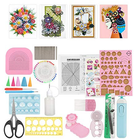 LetCart Quilling-Werkzeug-Set, Quilling-Papier-Schlitz-Werkzeug-Set, 24-teilig, zufällige Farbe