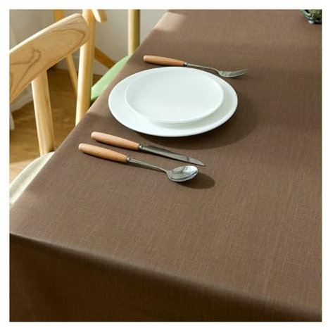 BCughia Tischdecke 90x140 Braun, Tischdecke Fleckenabweisend Rechteckig PVC Einfarbig Tischdecke für Küche,Esszimmer,Tischdekoration