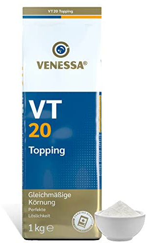 VENESSA VT20 Milchpulver 2 x 1kg Topping Probierpack für Vending und Kaffee-Vollautomaten, 20% Magermilchanteil, hochwertiges Kaffee Topping zur Verfeinerung von Kaffee & Cappuccino