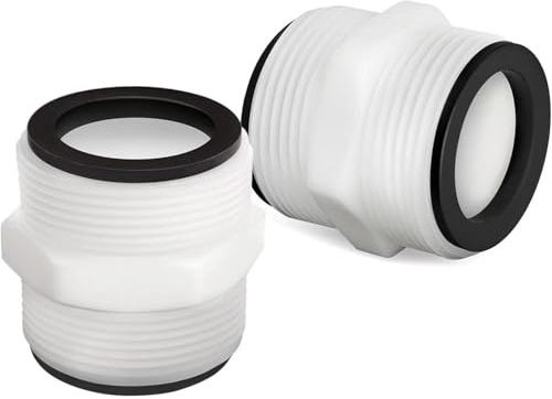 Poolanschlusset 38mm, Schlauchverbinder, für Intex/Coleman, mit Dichtung | Polypropylen,Robust,Korrosionsbeständig,Dichtungen,Auslaufsicher,1,5 Zoll,für Intex Coleman mit 2 Schwarz Gummi Dichtung