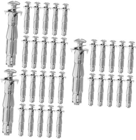 OUNONA 90pcs Drywall Anchors Hollow Wall Anchors Jack Nut Kit Tool Screw Fasteners for Drywall Fiberboard
