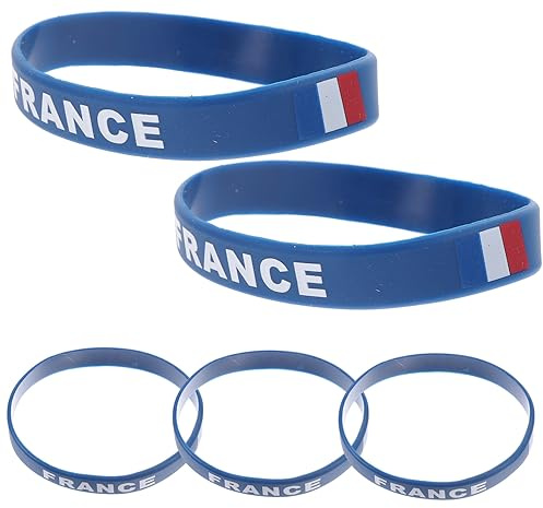 KITANDOVE Silikon-armband-set 5-teilig Armbänder Mit Nationalflaggen-aufdruck Für Damen Und Herren Frankreich-flagge Bequeme Passform Accessoire
