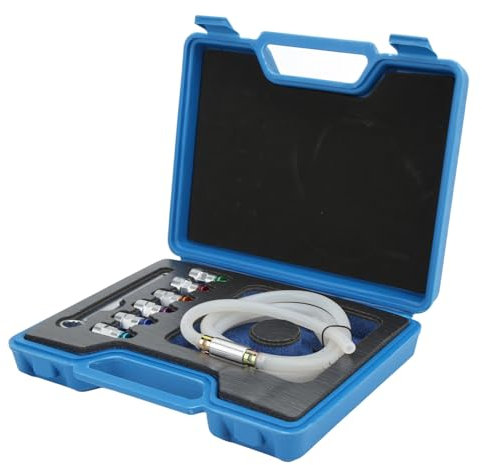 Acouto Handbetätigte Werkzeuge Bremsenentlüfter-Set, Metall, Gummi, 7–12 Mm, 6 Adapter, Ablassschlauch, Universell für Auto, S, LKW, Motorrad, Handbetätigte Werkzeuge,