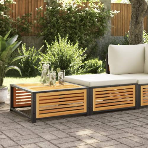 LAPOOH Gartentisch mit Hocker Massivholz Akazie, Gartentisch, Terrassentisch, Esstisch Garten, Gartenesstische, Gartenmöbel, Außentisch - 367650