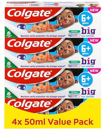 Colgate Kids Toothpaste Multipack 6+ Years – Gentle Toothpaste for Kids – Contains Dentist-Recommended Level of Fluoride – Maximum Cavity Protection – 4X Stronger Enamel*