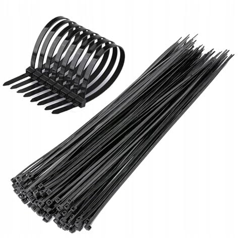 Cable Ties Black 100/140/200/250/300mm Nylon Zip Tie Wraps Strong 11 Sizes Office, and Industrial Use –Multi-Purpose Cable Management Organize (1000, 9 x 600mm)