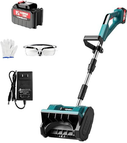 Quitanieves De Batería, Quitanieves Ligero con Cargador Rápido, Doble Interruptor De Seguridad, Lanzanieves De Mano para Quitar La Nieve De Invierno En La Entrada De Vehículos(One Battery)