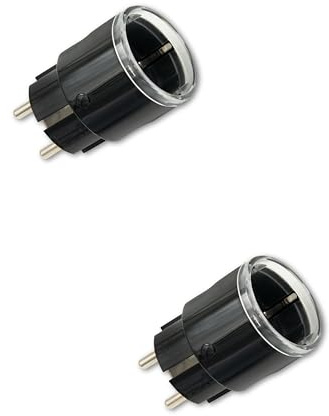 Shelly Plug S Gen3 Schwarz- WLAN Smarte Steckdose, Leistungsmessung, 12A, 2500W, Zeitschaltuhr, Matter-Zertifiziert Stecker, Heizung & Kühlung, Alexa & Google, Kein Hub Erforderlich (2 Stücken)
