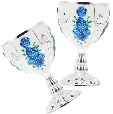 Copas vintage, copa de sacrificio, 1 pieza Copas de vino de alta gama Tazas de helado Copa retro Copa de vino del templo Copas de vino Taza pequeña Tazas reutilizables Taza for sorber vintage (rojo)(B