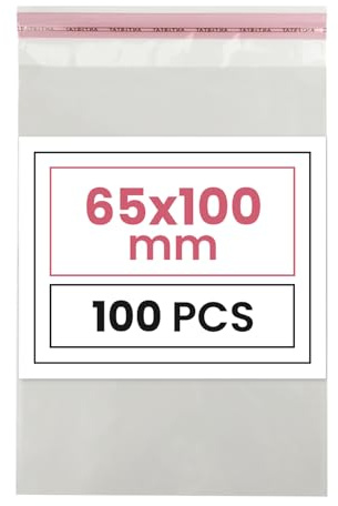 Netuno 100 PP Folientüten selbstklebend 6,5x10 cm transparent und stabil | Kleine durchsichtige Cellophanhüllen & Polybeutel mit Peel-&-Seal-Klappe – für Grußkarten, Postkarten, Fotos & Schmuck