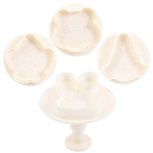 Alipis 4pcs Animal Cookie Stamps Plastic Baking Molds for Creative DIY Baking Projects