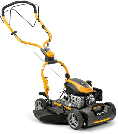 STIGA Multiclip 747 SD Tagliaerba a Scoppio, 139 cc, 45 cm – Mulching Integrato, Regol. 5 Posizioni – Prati fino a 1.500 m², Gelb