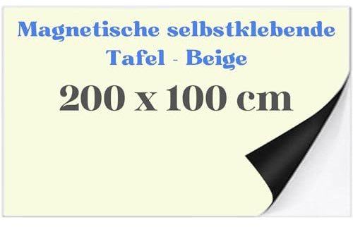 MITHREEL Tableau Blanc Magnétique Autocollant Couleur – Film Effaçable à Sec Flexible, Surface Lisse et Résistante, Idéal Bureau, Maison et Décoration Intérieure – 3 Couleurs (BEIGE 200 X 100 cm)