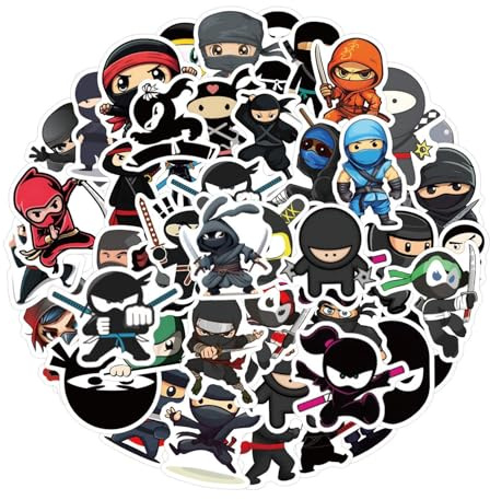120 Ninja-Aufkleber, Niedliche Cartoon-Charaktere, Lustige Selbstklebende Sammelalbum-Aufkleber, DIY-Gitarren-Skateboard-Notizbuchdekoration.
