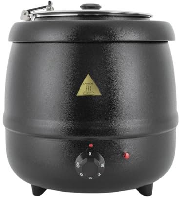 Canon à goulasch - Récipient de maintien au chaud - Pot à soupe électrique - Chauffe-plats - Bouilloire à soupe - Insert amovible en acier inoxydable - 35-80 °C - 10 l