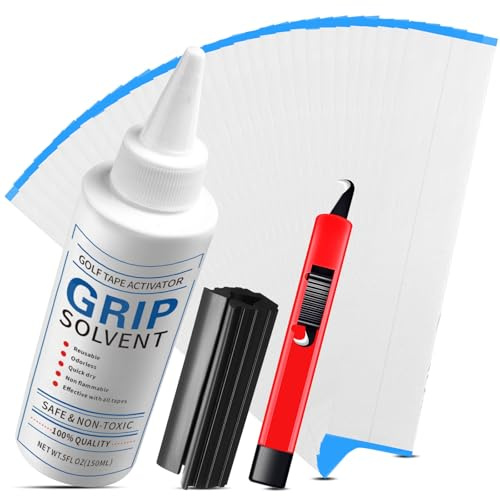 AXKAL Golf Grip Kits for Regripping Golf Clubs, Professional Quality Including Grip Solvent Golf Grip 15 Strips Tape Hook Blade Rubber Vise Clamp And Tape Remover Tool