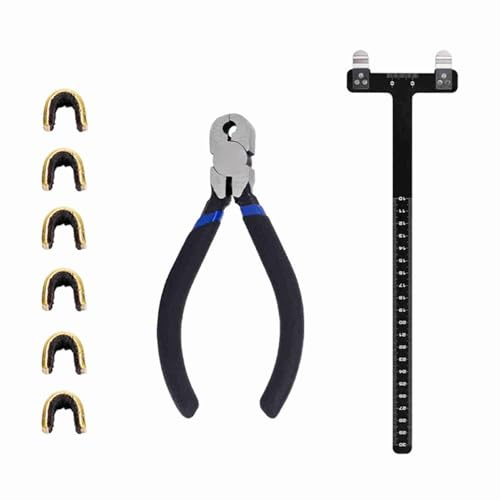 Walfront Bågskytte Justeringsverktyg Bågskytte Bågsträng Nocking Punkter Set T Fyrkantig Linjal Nock Tång för återkommande och Sammansatta Bågstring Tillbehör (BLACK)