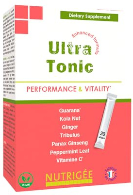 NUTRIGÉE - Ultra Tonic- Performance et Vitalité - Formule renforcée - Vitamines et Plantes - 20 sticks - Programme de 20 Jours - Fabriqué en France