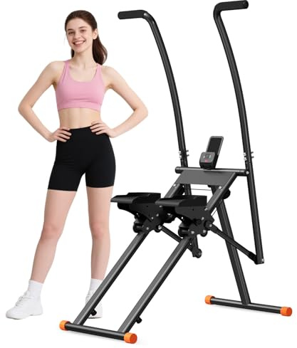 Máquina de Escalada,CEIEVER Stepper Vertical Plegable para Gimnasio en Casa Máquina de Cardio Stepper para el Hogar con Monitor LCD,para Hombres y Mujeres