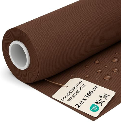 Polyesterstoff wasserdicht Stoff Meterware 2 m x 160 cm - markisenstoff markisenstoffe canvas und polsterstoff möbelstoff futterstoff segeltuch und vorhangstoff Braun oeko-tex-zertifikat
