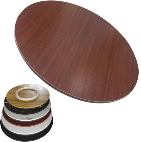 FDCQwyntyrz Plateau Tournant en Bois Lazy Susan, Base Pivotante Silencieuse, De Service Rond Et Silencieux for Plateaux À Fromages, Garde-Manger, Réfrigérateur, Plan Travail(Teak Color,90cm(36in))