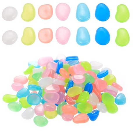 330 Pcs Pierres Lumineuses, Cailloux Decoratif, Galets Phosphorescents Décoratifs, Décoration Aquarium Decoration Jardin Exterieur Vases Pots de Fleurs Pelouse Trottoirs(Colorés)