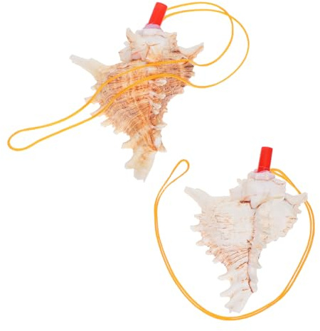 Hemobllo 2 piezas Silbatos Naturales Mar Forma de Trompeta para Decoración Marina Instrumento de Viento para Fiestas y Hogar de Buena y Diversión