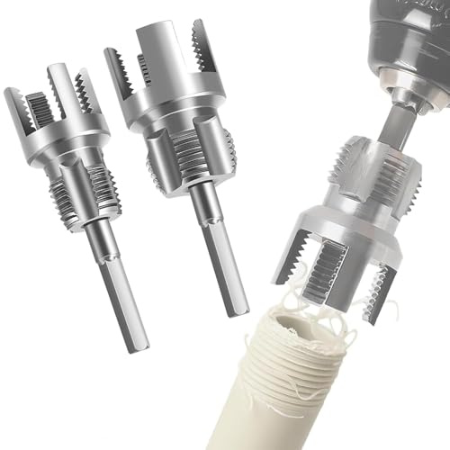 yuentoen Innen-Außengewindeschneider,PVC Rohrgewindeschneider,Pipe Threading Tool, 2-in-1 Gewindeschneider für Wasserrohre Innen Und Außen(1/2'' + 3/4'') ﻿