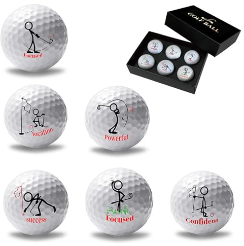 XineYuor 6er Pack lustige Golfbälle zum Geburtstag,Golfbälle Geschenke Set für Golfer,Kollegen,Vater und Golfbegeisterte