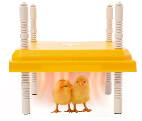 Wärmeplatte Küken, Konstant 55°C, 25x25cm Küken Wärmelampe Heizplatte, Brutheizplatte für Küken bis 15 Stück, 15W Energieeffizient, Einstellbare Brütersheizung für Hühner, Kaninchen, Geflügel Aufzucht