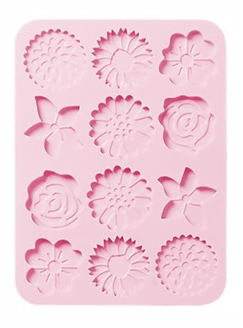 SHINEOFI Stampo da Forno in Silicone a 12 Cavità a Forma di Fiore Stampo per Torta e Biscotti Rosa per Dolci Dessert e Pasticceria Artigianale